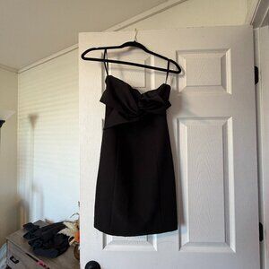 Mini Tie Front Crepe Dress